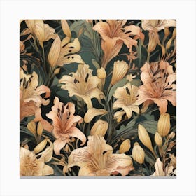 Art Deco Lilies Canvas Print