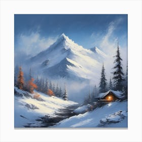 Winter Landscape Painting Canvas Print