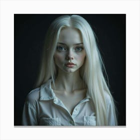 Beautiful Girl With Long Blonde Hair Canvas Print