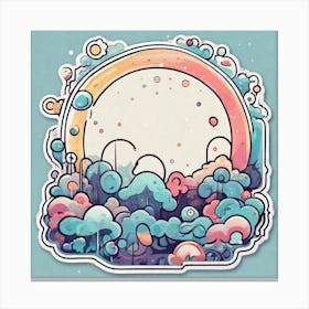 Rainbow Sticker Canvas Print