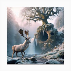 Deer In The Forest 43 Canvas Print