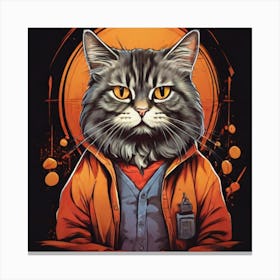 Cat In A Jacket Canvas Print