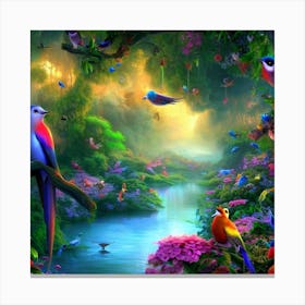 Birds In The Forest Canvas Print