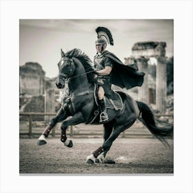 Spartan On Horseback Canvas Print