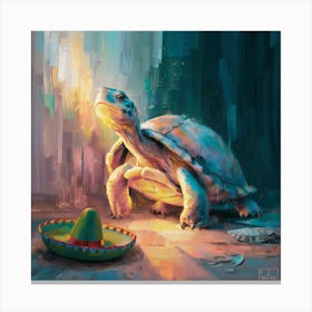 Turtle In A Sombrero Canvas Print