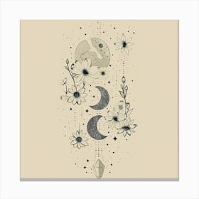 Minimalist Boho Celestial Moon 5 Canvas Print