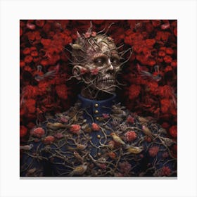 Skeleton And Roses Canvas Print