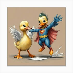 Ducky And Superman 1 Canvas Print