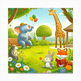 Animal Park Canvas Print