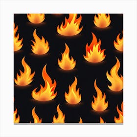 Flames On Black Background 14 Canvas Print