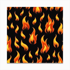 Flames On Black Background 59 Canvas Print