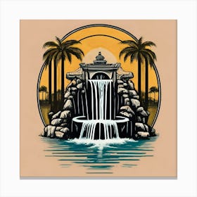 Fountain Of Palms Canvas Print