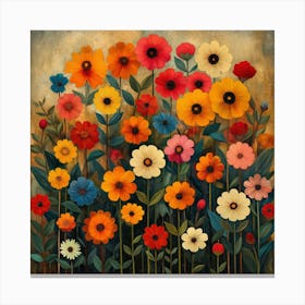 Flowers In The Garden 3 Canvas Print