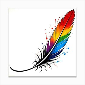 Rainbow Feather 12 Canvas Print