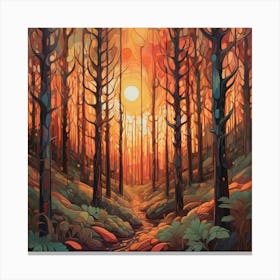 Sunset In The Forest 6 Canvas Print