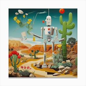 Robot In The Desert 2 Canvas Print