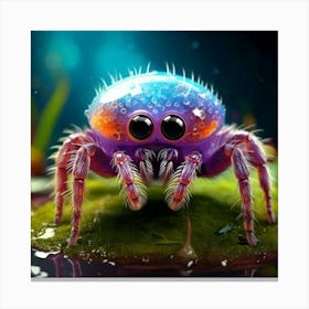 Firefly Anthropomorphic, Cute, Spider, Water Spider, Highly Detailed, Whimsical, Adorable, Fantasy, (1) Canvas Print