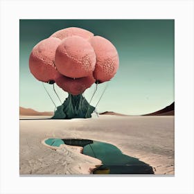 Pink Balloons In The Desert Canvas Print
