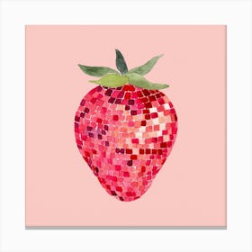 Disco Ball Strawberry Canvas Print