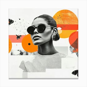 Abstract Portrait Of A Woman Collage Canvas Print