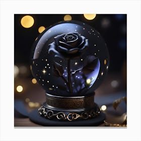 Black rose astrology steampunk snow globe Canvas Print