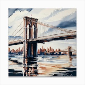 Brooklyn Bridge Painting Canvas Print