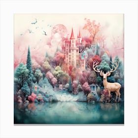Winter Ballet: Fluid Christmas Deer Symphony Canvas Print