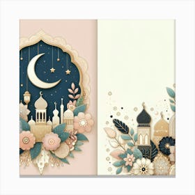 Muslim Holiday Greeting Card 11 Canvas Print