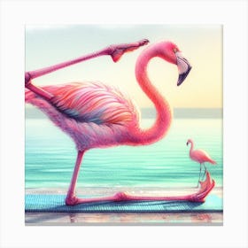 Yoga Flamingo Canvas Print