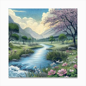 Serene And Peaceful Meadow 16 Canvas Print