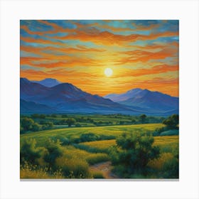 Sunset In The Valley Canvas Print