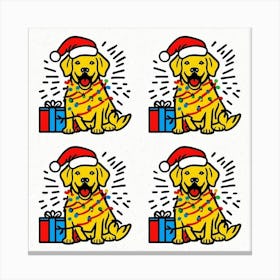 Golden Retriever Santa 1 Canvas Print