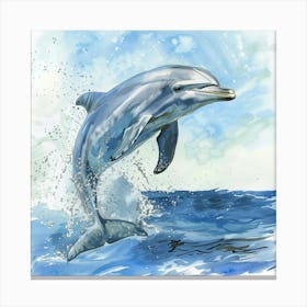Dolphin Jumping Out Of Water Canvas Print