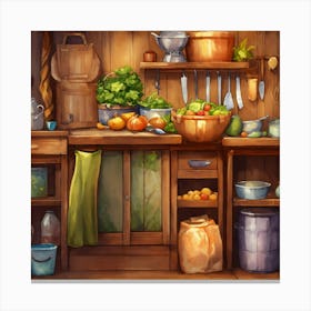 Kitchen Background Canvas Print