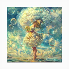 Girl With Bubbles Canvas Print