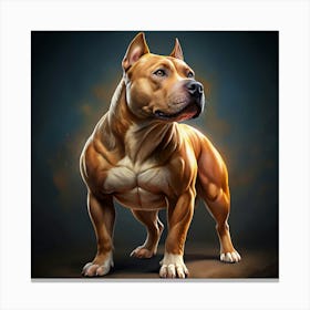 Muscular American Pitbull Terrier Canvas Print