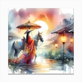 Asian Watercolor Painting 9 Canvas Print