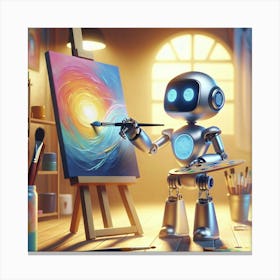 Robot Artist 2 Canvas Print