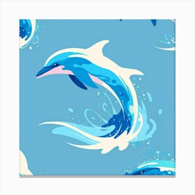 Dolphins In The Sea Art Print Canvas Print