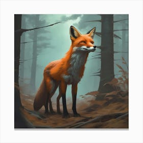 Fox In The Woods 29 Canvas Print