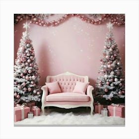Pink Christmas Tree Canvas Print