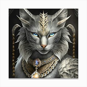 Firefly A Beautiful, Cool, Handsome Silver And Cream Majestic Masculine Main Cat Blended With A Japa (12) Canvas Print