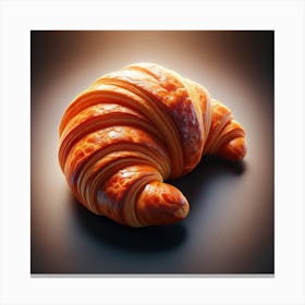 A Realistic And Detailed Image Of A Freshly Baked Croissant Canvas Print