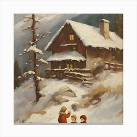 Children In The Snow Canvas Print