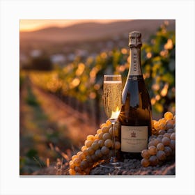 Sunset In The Vineyard Canvas Print