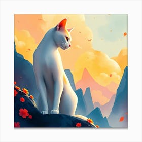 Cat In The Mountains Canvas Print