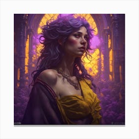 Girl With Purple Hair Canvas Print