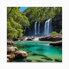 Waterfall In Blue Mountains Canvas Print