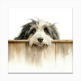 Dog Looking Over The Fence Canvas Print