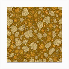 A Pattern Featuring Amoeba Like Blobs Shapes With Edges, Flat Art, 124 Canvas Print